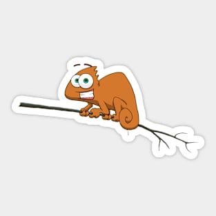 Orange chameleon Sticker